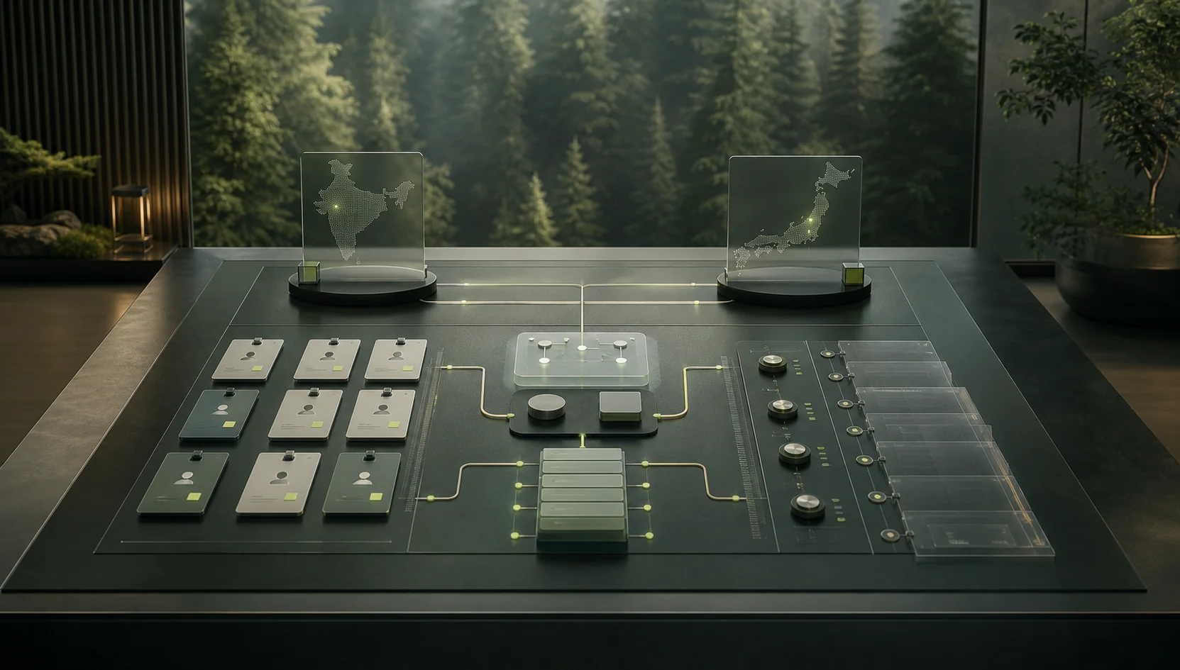 Abstract enterprise control surface connecting regional hiring operations